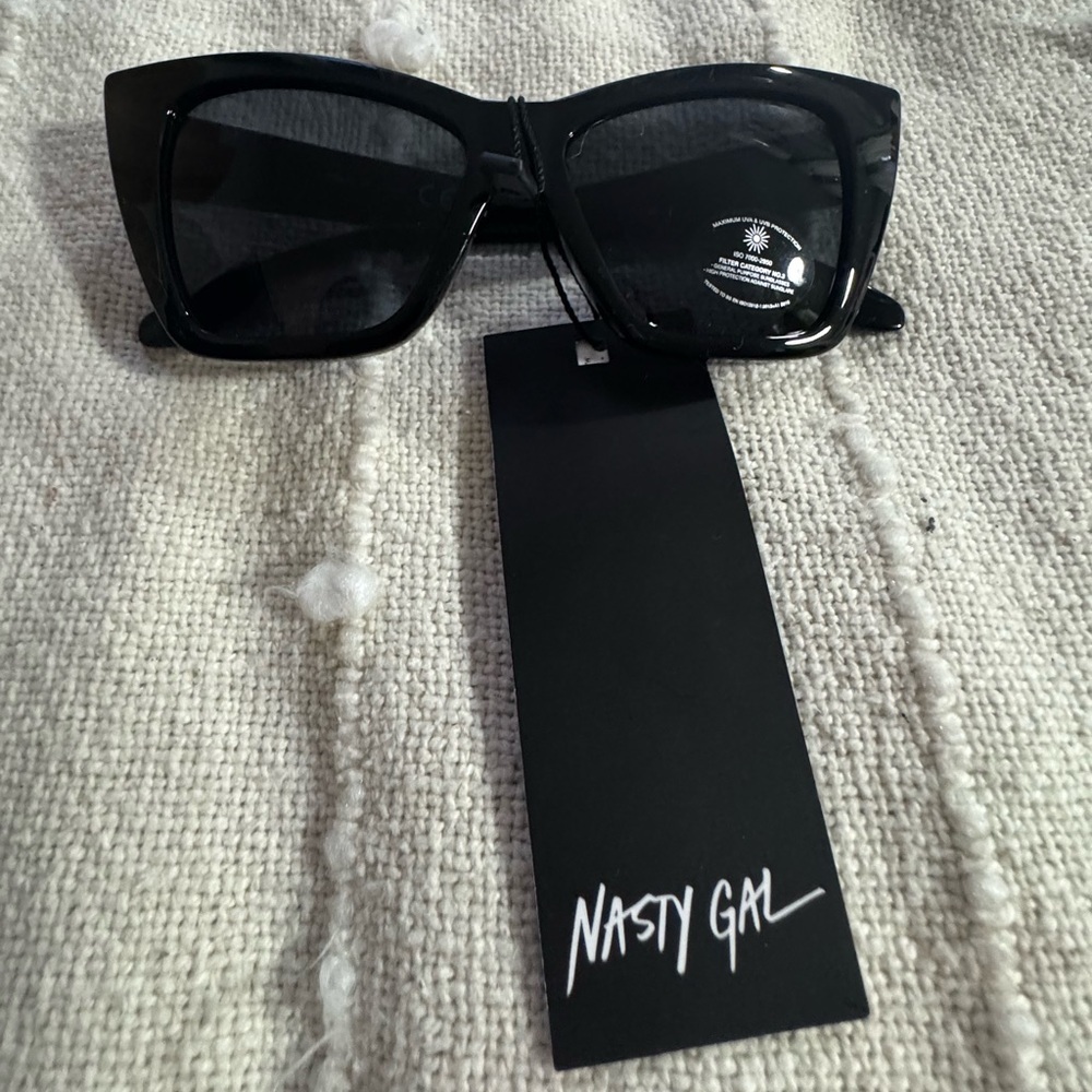 Nasty Gal Glossy Black Sunglasses